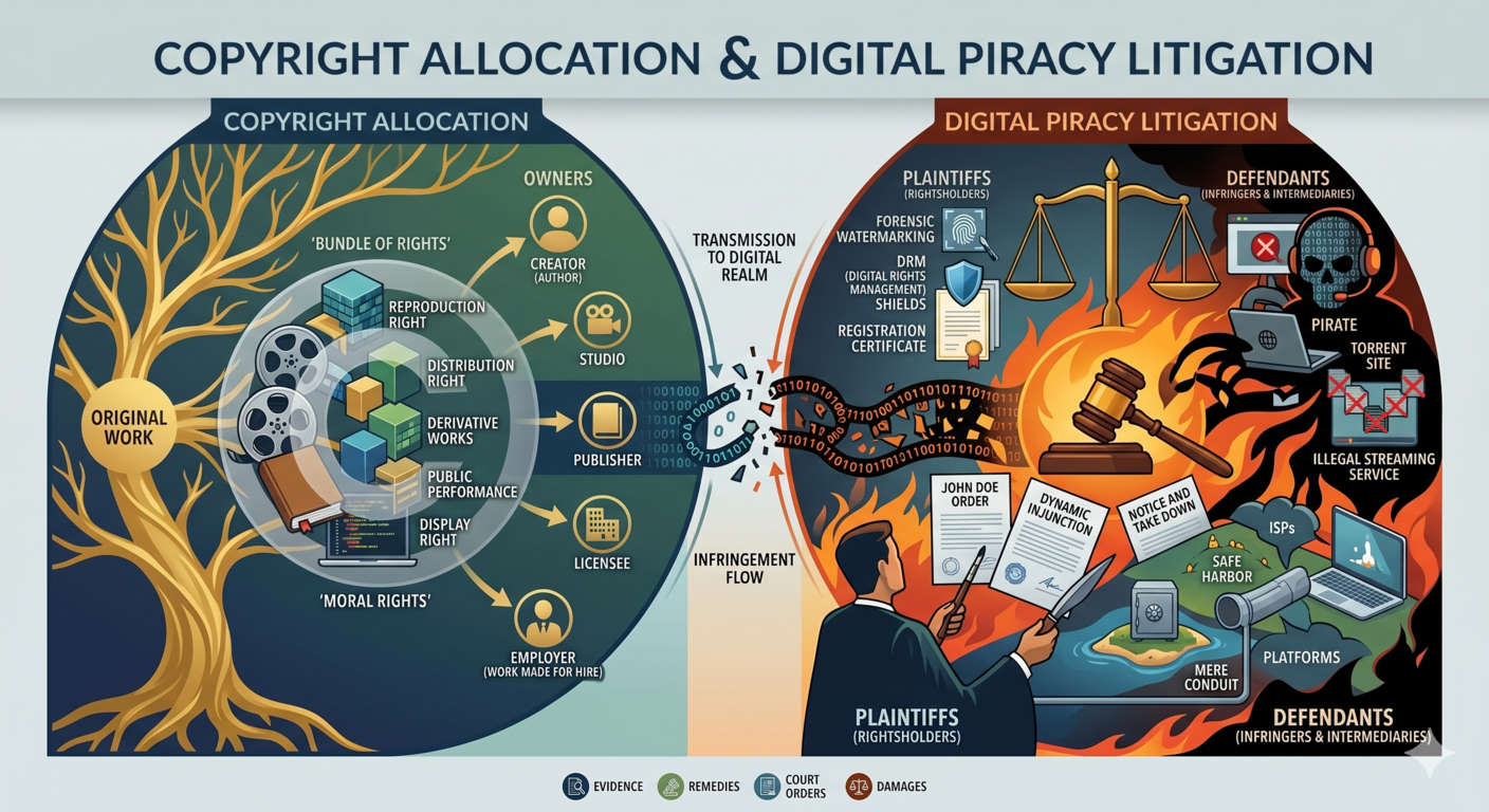 Copyright protection software code registration and digital piracy legal remedies
