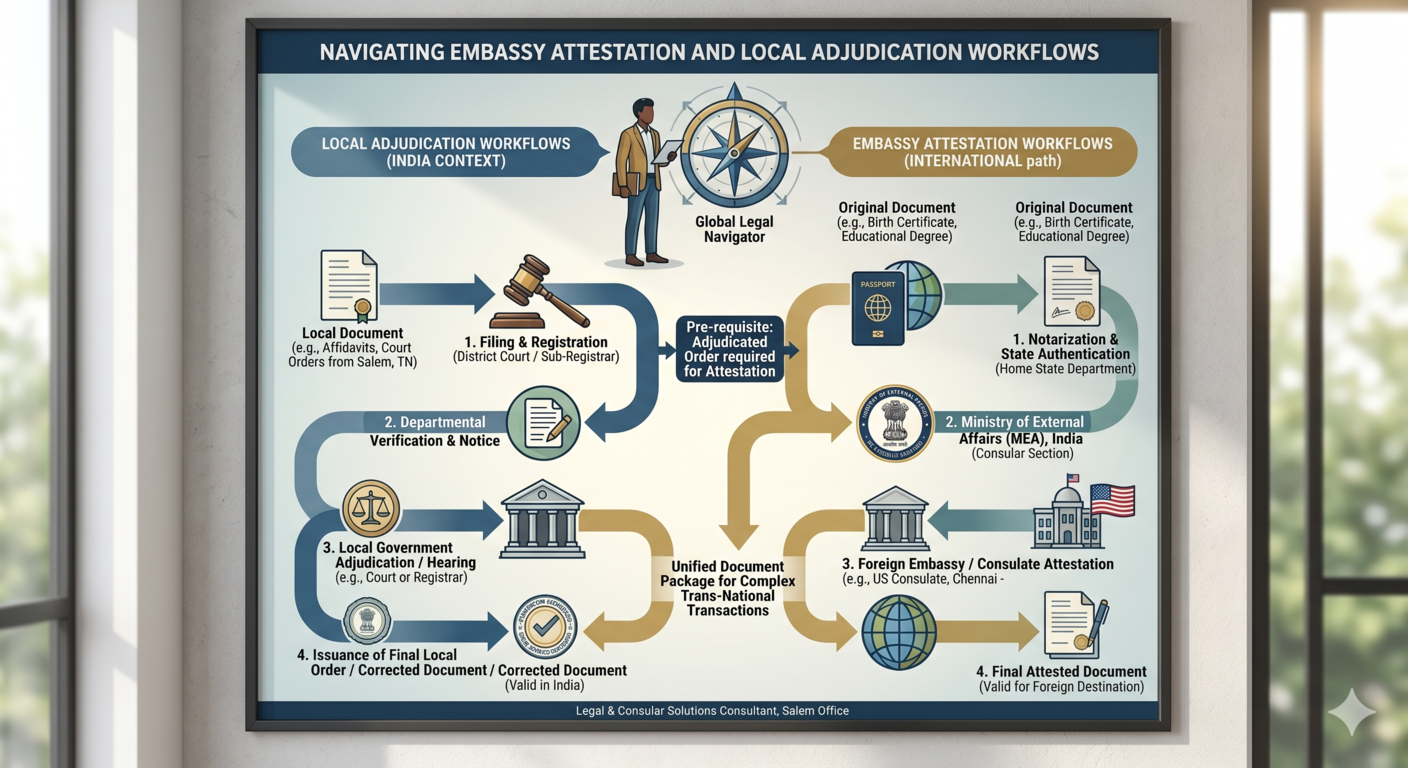 Steps for Indian Embassy attestation and overseas execution of legal deeds