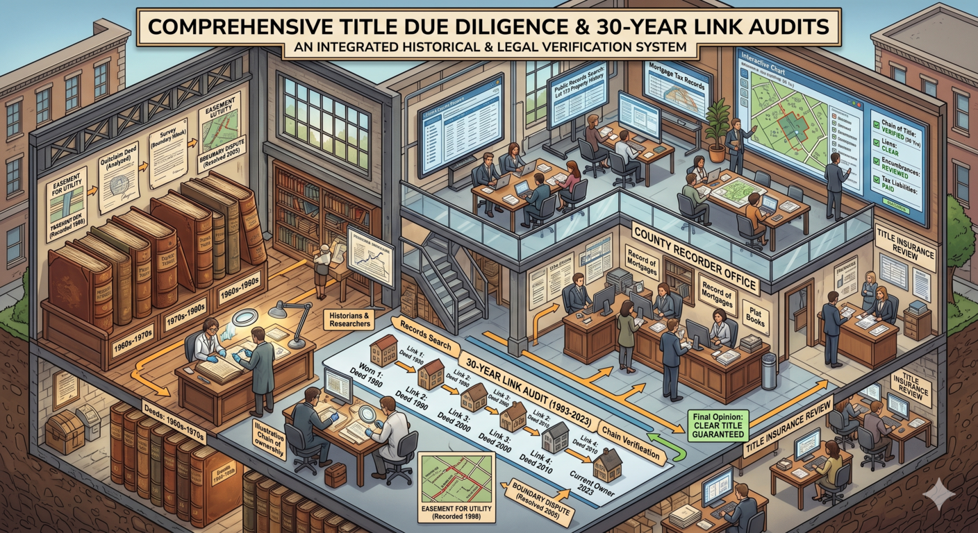 Property title due diligence and 30 year land link document verification in Tamil Nadu